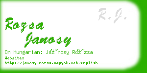 rozsa janosy business card